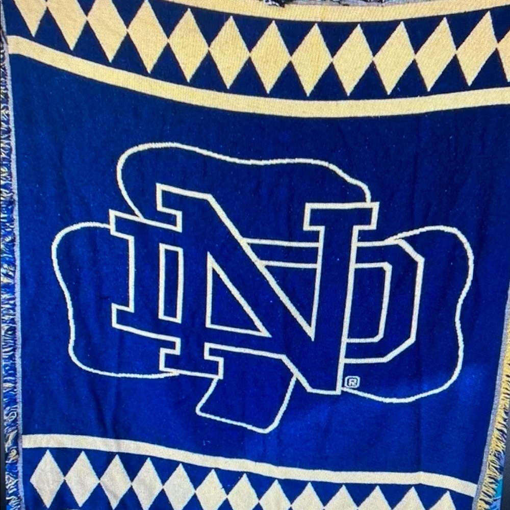 Notre Dame University Throw Blanket Made In USA